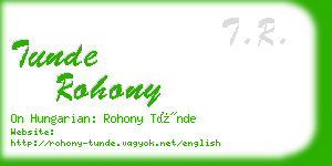 tunde rohony business card